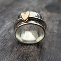 Vintage Golden Heart Silber Ring