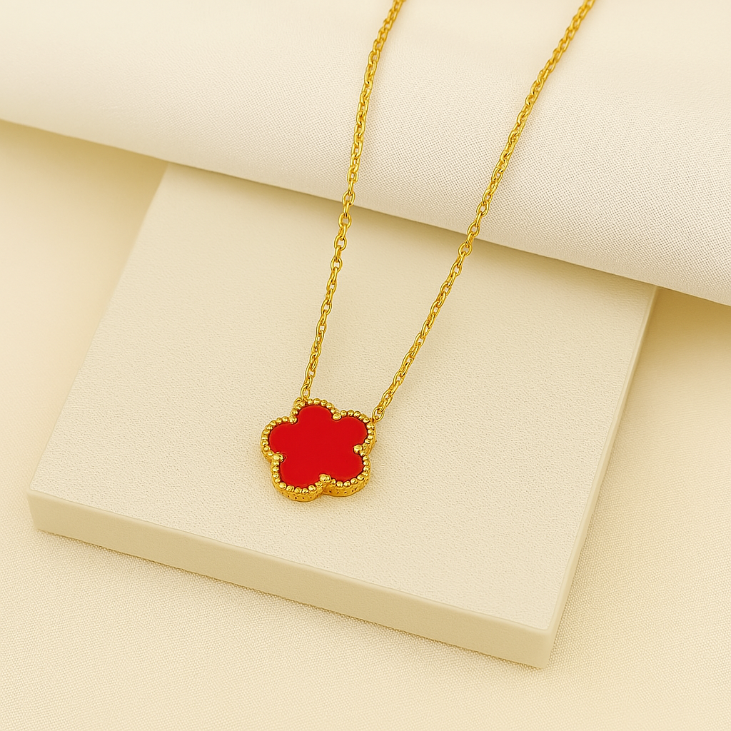 Kleeblatt Halskette aus Gold